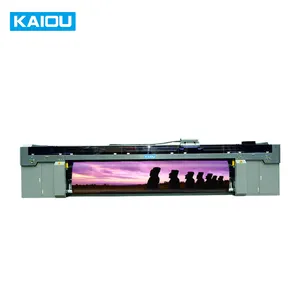 Kaiou High Resolution 5 meter rubber roller 6 Color CMYK LC LM UV Roll To Roll inkjet Printer With 4-12pcs 1024i Heads