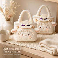 Sac fourre-tout en peluche mouton chapeau de sorcière, sac à main agneau mignon, cadeau d'Halloween pour enfants, pour les fêtes et l'usage quotidien
