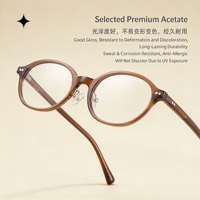 Kacamata Bingkai Oval Kecil Retro Motif Cangkang Kura-Kura BC-2049 untuk Lensa Resep