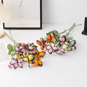 Fleur artificielle <span class=keywords><strong>iris</strong></span> à trois branches, décoration artisanale, fleur de simulation pour jardin intérieur et extérieur, vente en gros - Product Image 1