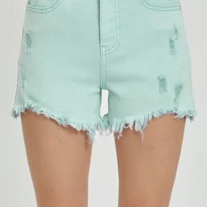 Shorts en jean décontractés d'été pour femmes, taille haute, avec double bordure décorative, nouvelle mode - Product Image 4