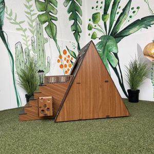 Moderno Bungalow Dúplex de Dos Pisos de Lujo para Interiores, Diseño de Casa de Conejos de Madera, Decoración para el Hogar, Muebles de Castillo para Conejos - Product Image 6