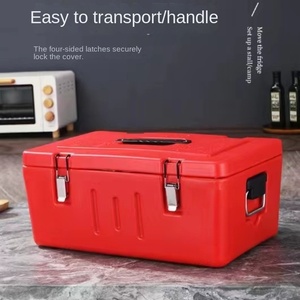 Caja Aislante Desmontable de Acero Inoxidable 201, Roja, para Mantener Alimentos Calientes o Fríos, con Capacidad de 24L - Product Image 3