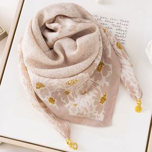 Nuevo Pañuelo Triangular Cálido con Hebilla Magnética, Pañuelo Cuadrado de Poliéster, Calentador de Cuello, Elegante, Ligero y Transpirable para Mujer, Estilo Chino - Product Image 3
