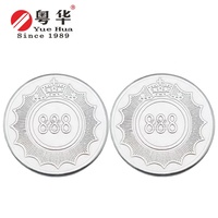 Vente en gros de jetons personnalisés en acier inoxydable 888 jetons bon marché en métal jetons de machine de jeu 25mm 23mm 28mm