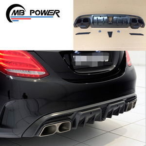Lame de pare-choc arrière en fibre de carbone, accessoire de voiture, C-CLASS W205 C63 style B, noir, 2014y C63, <span class=keywords><strong>prix</strong></span> d'usine - Product Image 5