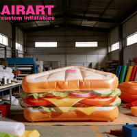 Sandwichs publicitaires gonflables personnalisés professionnels, sandwich géant gonflable pour la décoration d'événements de marché