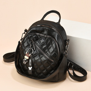 Travel <b>Backpack</b> Dual-Purpose <b>Large</b> Capacity Women's Waterproof PU Zipper Arcuate Shoulder Strap <b>School</b> Mother Softback - Product Image 3