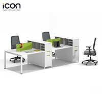 Bureau mobile moderne pour 4 personnes Poste de travail Nouveau mobilier Bureau de studio