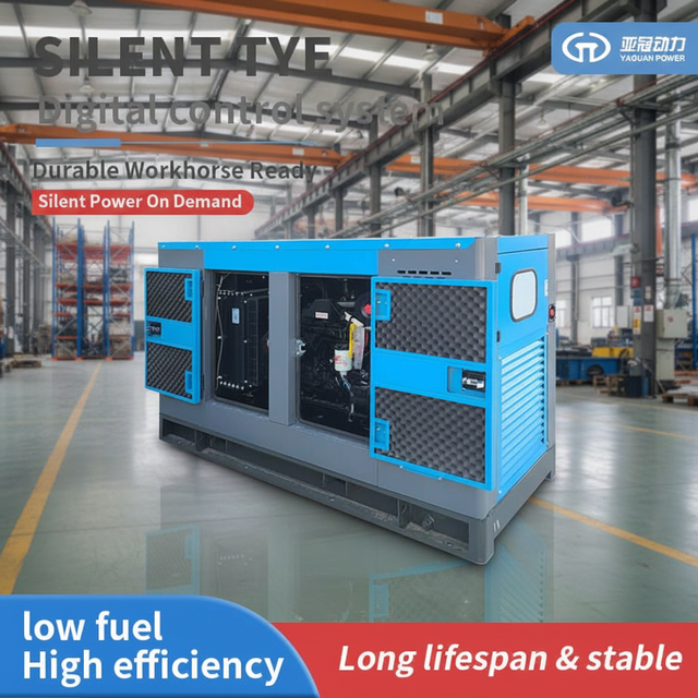 40KW Silent Type Water Cooled Emergency Backup Diesel Generator-24V Electric Start 75dB Noise 7M 380V for Factories Power Plants