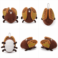 Porte-clés en peluche Zaves Cicada, insecte réaliste avec ailes brodées, écologique, durable, doux, marron, 10 cm, unisexe, pour les amoureux de la nature, unique