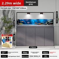 Nouveau Aquarium Intelligent de Luxe Moderne pour Salon, Bassin d'Eau Douce Domestique en Verre Ultra Blanc, Grand Filtre de Fond pour Paysage Naturel