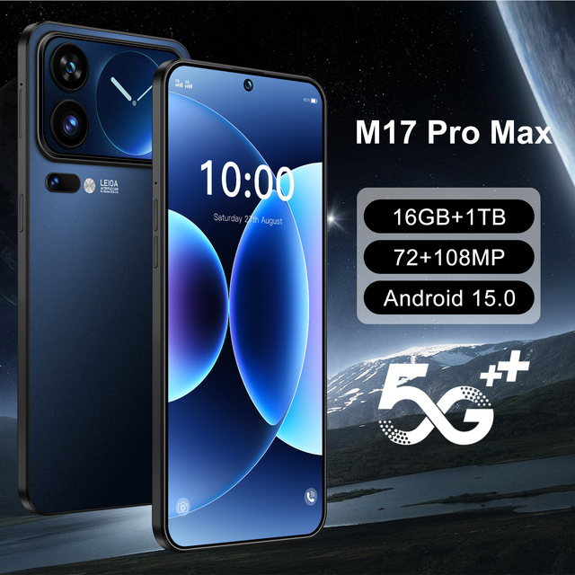 2026 M17pro 5G Deca Core Smartphone 7.3inch HD OLED 90Hz Gaming 16G+1TB Dual SIM