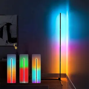 Senkai - Lâmpada moderna de decoração para quarto e sala de hotel, lâmpada LED de canto com escurecimento remoto, triângulo inteligente, atmosfera rgb, ideal para piso