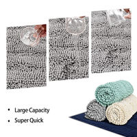 Tapis de bain en chenille absorbant l'eau FIGOO, séchage rapide, antidérapant, doux et moelleux, pour la salle de bain