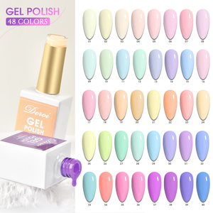 Deroi Pastel Color Gel Esmalte Set 48 Colores 15ml TPO HEMA Libre Gel Esmalte Set Esmalte En Gel OEM ODM Disponible - Product Image 2