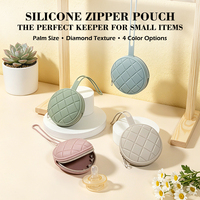 Boîte de rangement cylindrique en silicone pour sucettes de bébé, motif dessin animé mignon, sac de voyage portable essentiel pour câbles de données, sac de rangement en silicone