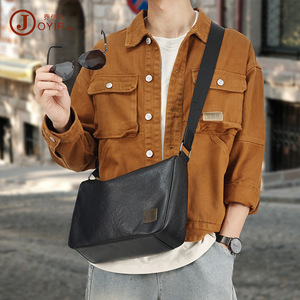 Joyir Men's Crossbody <b>Bag</b> Top Grain Cowhide Black Casual Shoulder <b>Bag</b> Everyday Outfits High Quality Summer 2023 - Product Image 1