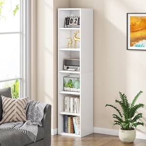 Tribesigns 6-Tier Books Storage Cabinet Living Room Wood <strong>Cube</strong> Bookcase White Corner <strong>Shelf</strong> - Product Image 1