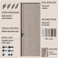 Porte intérieure en MDF mélaminé, insonorisée, résistante aux rayures et durable, directement de l'usine, pour appartement et villa