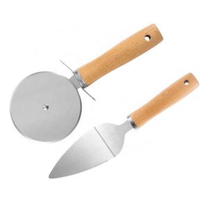 2-Piece Sustainable Stainless Steel Pizza Cutter Set With Custom Logo for Pies Dough <b>Cookies</b> Kitchen Baking <b>Tools</b> - Product Image 1