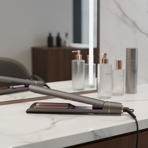 Vente directe d'usine, fer à friser 2 en 1 avec plaques flottantes, 5 niveaux de température, fonction ionique et infrarouge, le meilleur <span class=keywords><strong>pour</strong></span> <span class=keywords><strong>les</strong></span> boucles - Product Image 1