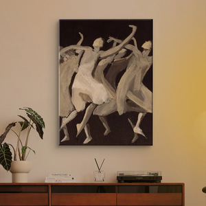 Peinture murale sur toile faite à la main de Style médiéval rétro français pour fond de canapé Hall d'entrée haut de gamme Niche Art Original - Product Image 3