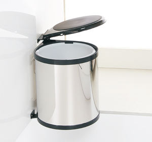 Kitchen sink trash can white color corner bin rotary waste bin