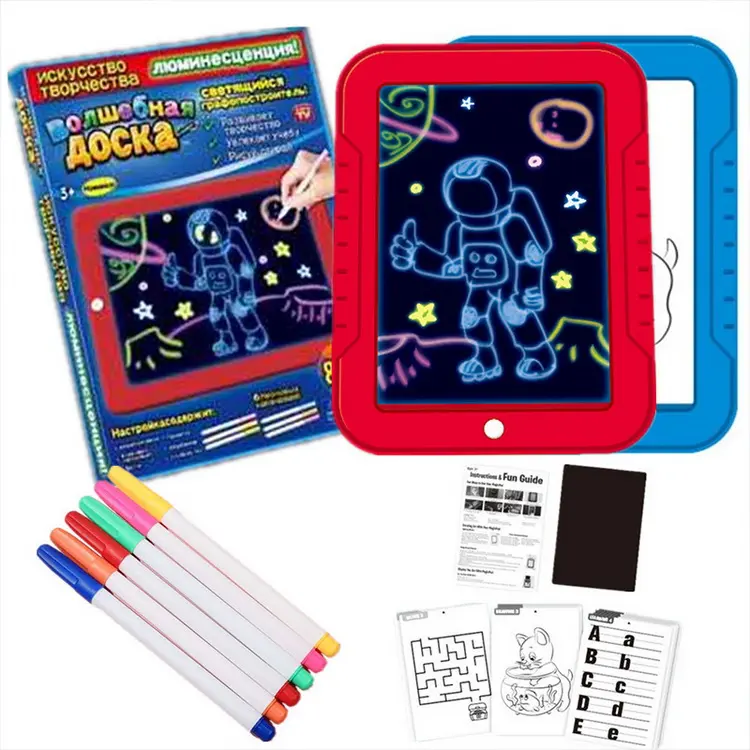 Magic Pad 3d Children's Led Drawing Board Writing Graffiti Set