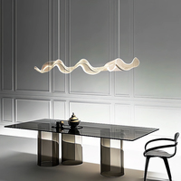 Nouveau lustre créatif moderne nordique 2023 en acrylique, design ondulé, luxe léger, pour salle à manger et bar