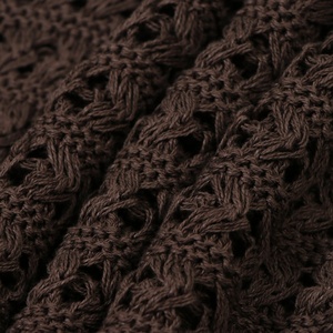 Fabricant de tricots personnalisé <span class=keywords><strong>marron</strong></span> col rond <span class=keywords><strong>sans</strong></span> manches coton acrylique femmes <span class=keywords><strong>pull</strong></span> en tricot crochet - Product Image 5