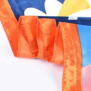Hot Sale Retro Flower Printed 90*90cm Silk Feeling <b>Head</b> Scarf Women Square <b>Head</b> <b>Wrap</b> Fashion Large Kerchief Scarf Custom Support - Product Image 4