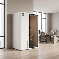 Cabines de travail insonorisées Soundbox pour bureaux, cabine de réunion insonorisée autoportante avec structure en aluminium pour projets de mobilier commercial