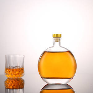 Plat Lisse Vodka Whisky Cocktail Liqueur <span class=keywords><strong>Carafe</strong></span> de Vin 250 500ml <span class=keywords><strong>Verre</strong></span> à Boire <span class=keywords><strong>avec</strong></span> Film Rétractable Hermétique <span class=keywords><strong>Liège</strong></span> - Product Image 2