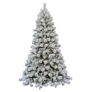 Arbre de Noël artificiel à neige mixte PE/PVC de 7ft avec lumières LED et effet de neige 210cm Décorations Arbol de Navidad