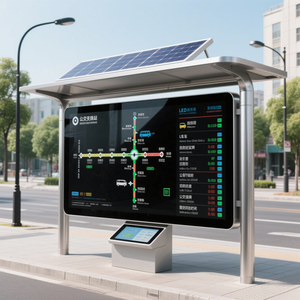 Chất Lượng Cao Không Thấm Nước Thép Không Gỉ Bền Vững Năng Lượng Mặt Trời Năng Lượng Tấm Thông Minh Sáng Tạo Xe Buýt Nơi Trú Ẩn Xe Buýt Dừng Với Màn Hình LCD - Product Image 2