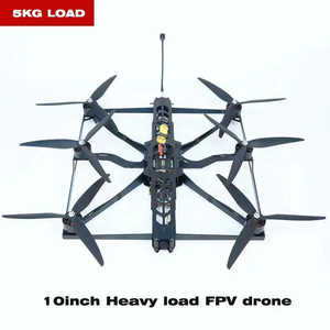 Dron de carreras de 10 pulgadas con 6 ejes y seis rotores, carga útil pesada de 5 KG, parte rápida de largo alcance, drones FPV, viene con cámara de control remoto - Product Image 3