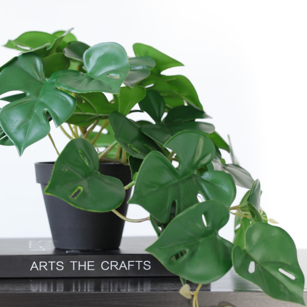 Monstera artificielle verte en pot 40cm