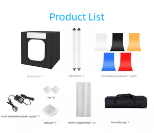 Caja de luz regulable de 50cm, alta CRI 90, fotografía, estudio fotográfico portátil, tienda de tiro para producto, vídeo, alimentación estable segura - Product Image 5