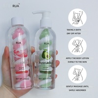 Lotion corporelle hydratante RUA bicolore spirale parfumée à l'avocat, au collagène et aux acides aminés, effet guimauve, 200 ml, pour peaux mixtes