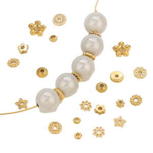 <span class=keywords><strong>Lovestory</strong></span> D324 - Cuentas espaciadoras de flor chapadas en oro de 18 quilates de acero inoxidable para collares y pulseras, componentes de joyería - Product Image 1