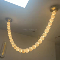 Villa Petit Plat Salon Lustre Moderne Hôtel De Luxe Cage D'escalier Cristal Collier Suspendu Éclairage LED