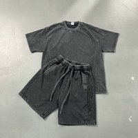 Nouvelle Collection 2026 : Ensemble Short et T-shirt Homme Effet Délavé Minéral, Coupe Boxy Épaules Tombantes, Tissu Épais, Style Rétro – Idéal pour les Propriétaires de Marques