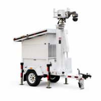 Menara CCTV Tenaga Surya Off Grid dengan Trailer Single Axle Berpenyangga untuk Keamanan Tempat Parkir dan Perimeter