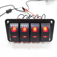 Panneau de commutation à 4 boutons pour voiture avec éclairage LED