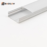 Promotion : Profilé LED en aluminium personnalisé 30*10 sans rainures pour bandes LED arrière avec diffuseur transparent ou laiteux