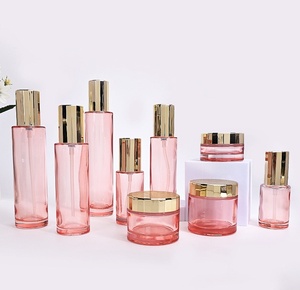 ขวดน้ำไฮดราเอสเซนส์สีชมพูขนาด100มล. ผลิตภัณฑ์ดูแลผิวขวดแก้วทรงตรงแบบอิมัลชันปั๊มแรงดันขวดครีมปิดผนึกขวดปั๊มสเปรย์ - Product Image 1