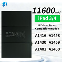 Batterie de tablette 11600mAh en cobalt pur, durée de vie prolongée, batterie de remplacement Li-polymère pour iPad 3/4