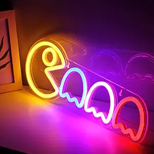 Ghost Neon Signs Specter LED Lights Sign Gamer Room Retro Arcade Decor muslimcon USB/Switch Ghost Neon Kids Lights Gaming