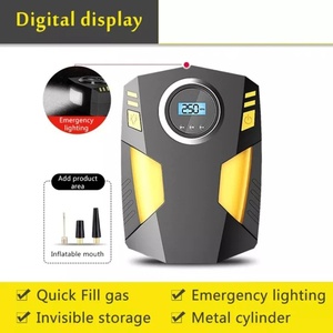 Inflador Digital de Pneus DC <span class=keywords><strong>12</strong></span> Volt 150 PSI Compressor de Ar para Carros, Motocicletas e Bicicletas, Compressor de Ar Portátil - Product Image 3